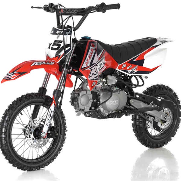 Apollo 125cc X5 Dirt Bike, 4-Speed Manual, 14/12 inch Wheels, Age 8 and up