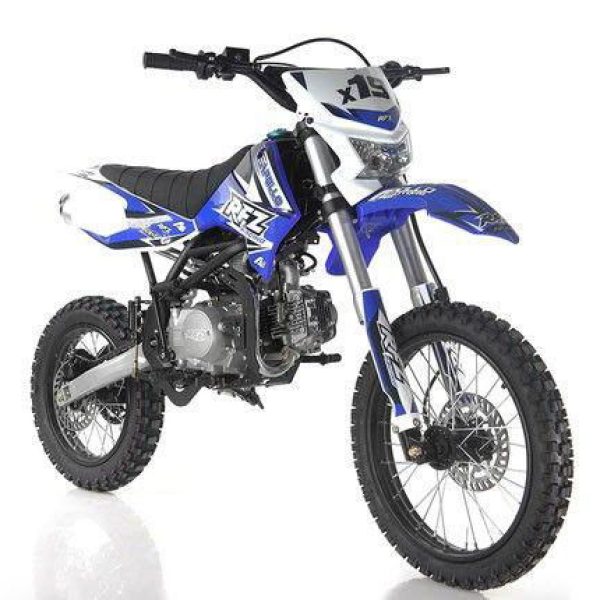Apollo RFZ 125cc X19 Dirt Bike, 4-Speed Manual, Headlight, Dual Disc Brakes, 17/14 inch Wheels, Ages 12 and up