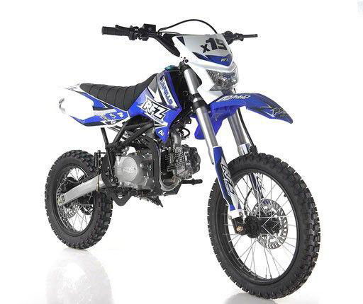 Apollo RFZ 125cc X19 Dirt Bike, 4-Speed Manual, Headlight, Dual Disc Brakes, 17/14 inch Wheels, Ages 12 and up