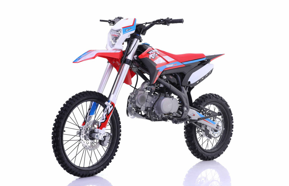 Apollo Thunder RFZ150 DLX 140cc Dirt Bike, 4-Speed Manual, 19/16 inch Wheels, Headlight, Age 16 and up