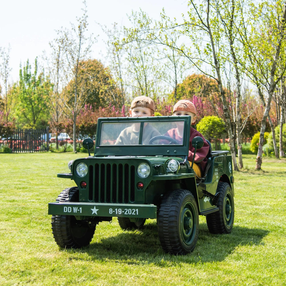 Military Willys 24V 3-Seater 4x4 Kids Ride-On Truck - Image 2