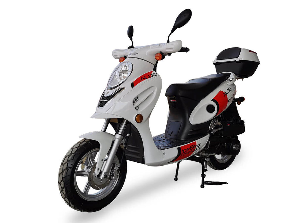 Aldo 150cc Street Scooter, Automatic, Front Disc Brake, 12 inch Aluminum Wheels, LED Headlight, Trunk Included - Image 2