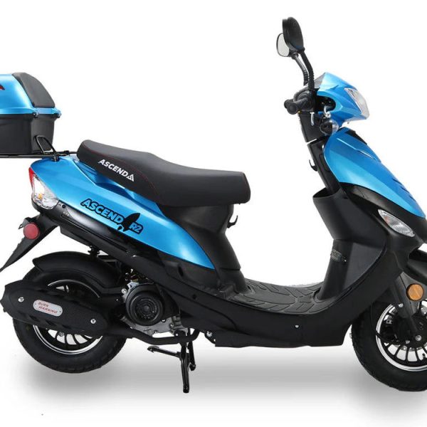 Ascend R-2 50cc Street Scooter, Automatic, Front Disc Brake, LED Headlight, Trunk Included, 50 State Legal