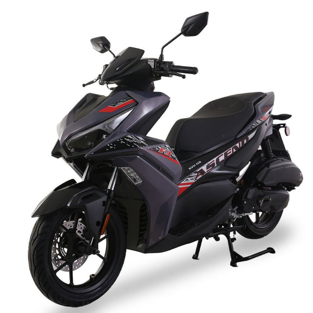 Ascend F3 150cc Street Scooter, Automatic Shifting, Hydraulic Disc Brakes, 14 inch Aluminum Wheels, Digital Speedometers