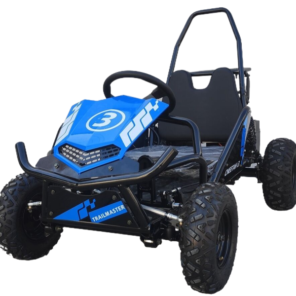 TrailMaster Cheetah 3 Kids Mini Go Kart, 80cc Gas Engine, Ages 4-9