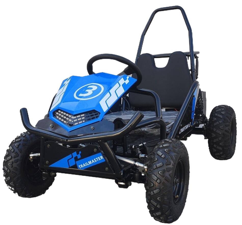 TrailMaster Cheetah 3 Kids Mini Go Kart, 80cc Gas Engine, Ages 4-9