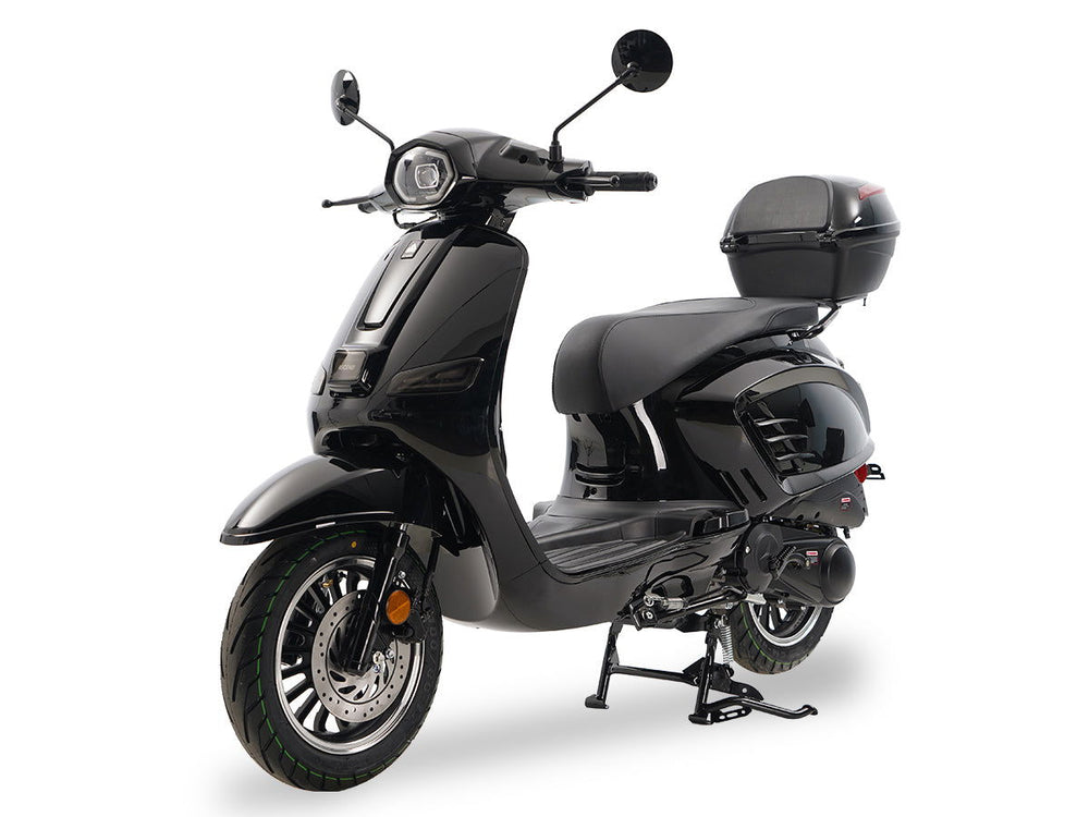 Classic 150cc Street Scooter, Automatic Shifting, 12 inch Aluminum Wheels, LED Lighting, Digital Dash, Trunk Included - Image 2