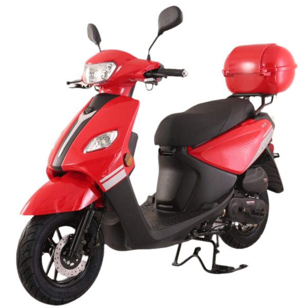 TrailMaster Flash 50cc Street Scooter, CVT Automatic, LED Lights, Rear Trunk Included, Ships Fully Assembled