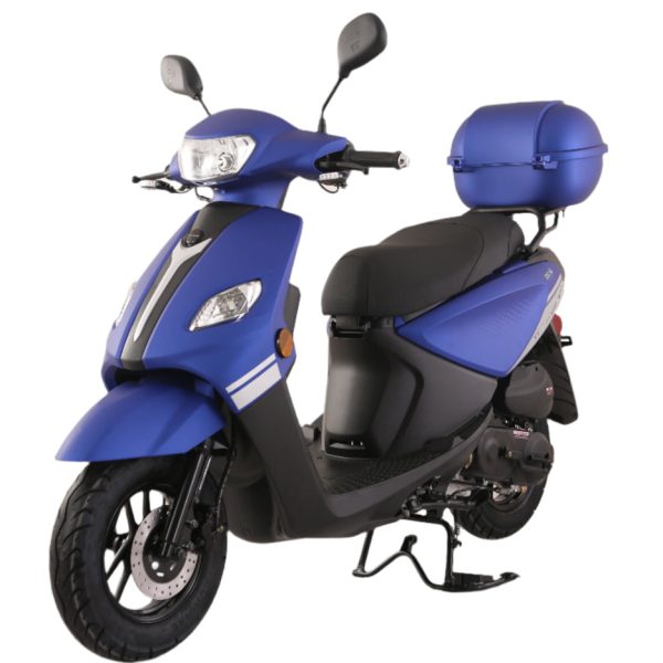 TrailMaster Flash 50cc Street Scooter, CVT Automatic, LED Lights, Rear Trunk Included, Ships Fully Assembled
