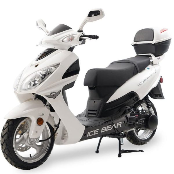 Hawkeye 150cc Street Scooter, Automatic, Front Disc Brake, 13 inch Aluminum Wheels, Trunk Included