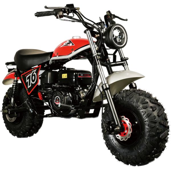 TrailMaster Hurricane 200 PRO Mini Bike, 196cc 6.5hp with Electric Start, Torque Converter, Dual Disc Brakes, Front & Rear Suspension, LED Headlight