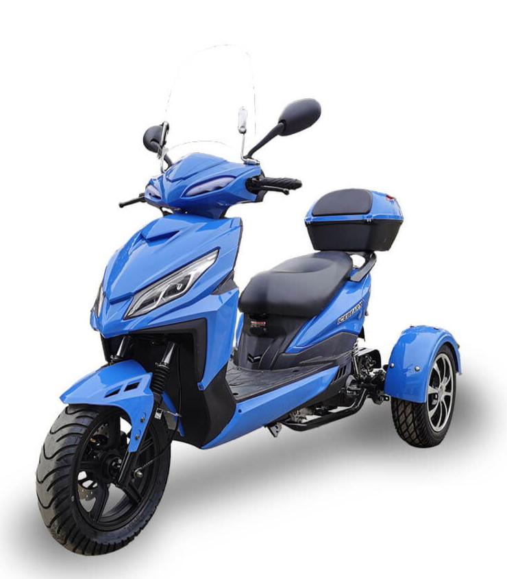Mojo 50cc Street Trike, Automatic, Disc Brakes, Aluminum Wheels, Trunk and Windshield Included - Image 3