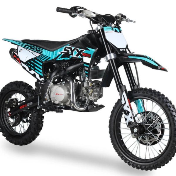 SYX Moto Pro 125cc 4-Stroke Gas Dirt Bike, 4-Speed Manual, Electric Start (17/14) Wheels, Ages 16 and up