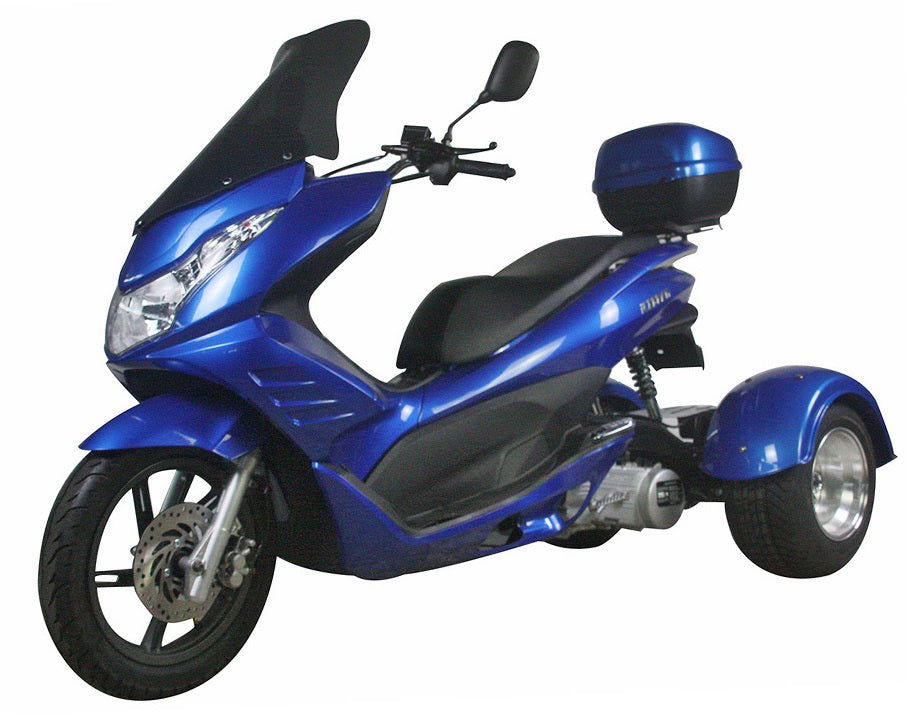 Q6 150cc Trike, Automatic Shifting, Full Wind Screen, Locking Trunk - Image 2