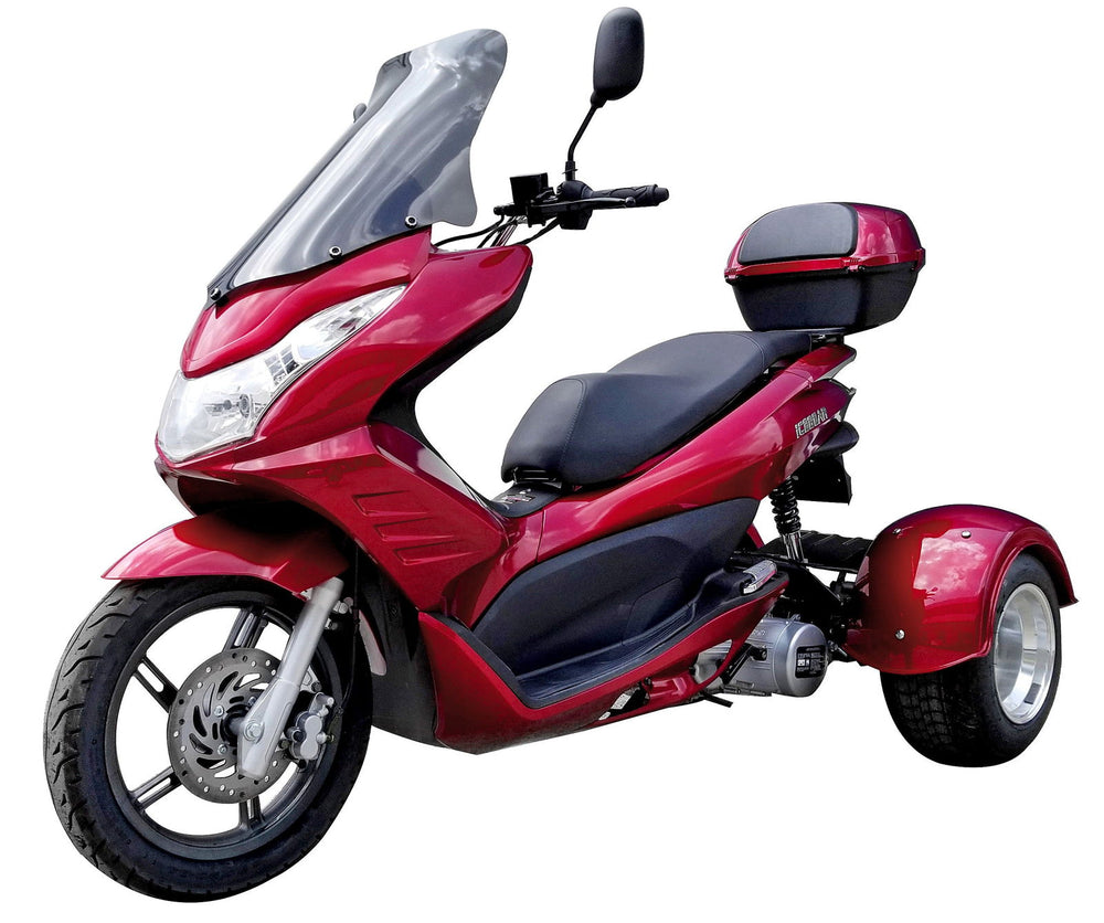 Q6 150cc Trike, Automatic Shifting, Full Wind Screen, Locking Trunk - Image 4