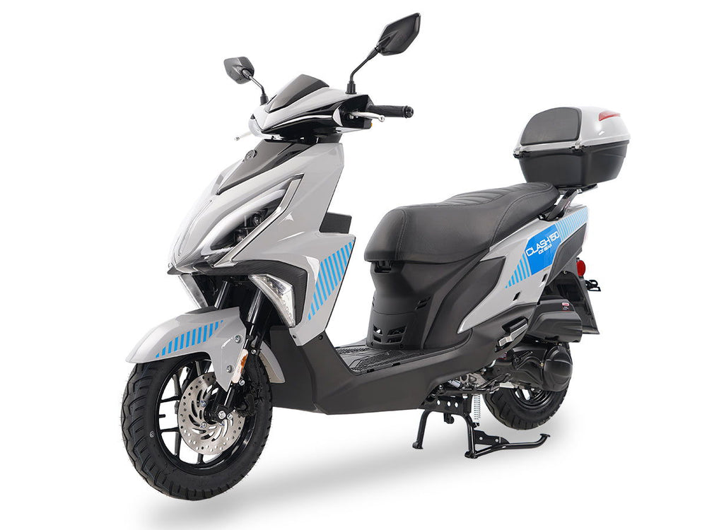 Clash 150cc Street Scooter, Automatic Shifting, Front Disc/Rear Drum Brakes, LED Accent Lighting - Image 2