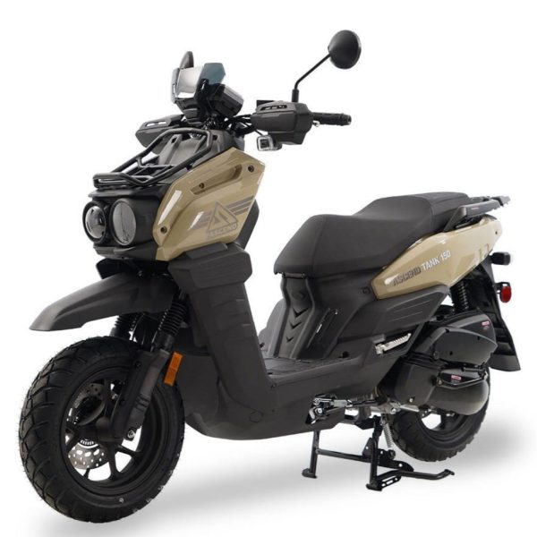 Tank 150cc Street Scooter, Automatic Shifting, Full Disc Brakes, 12 inch Wheels, LED Lights