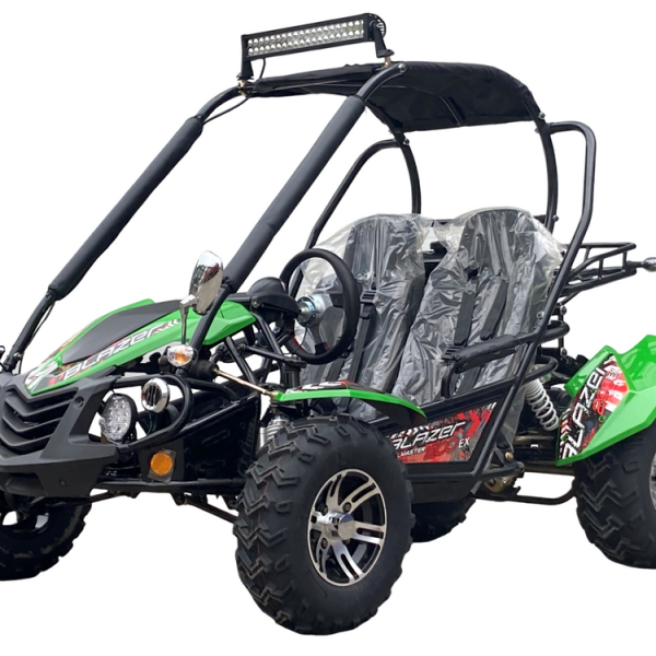 TrailMaster Blazer 200EX EFI Buggy Go Kart, LED Light Bar, Windshield Included