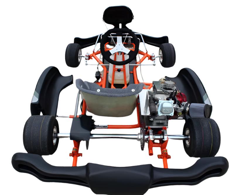 VS1 Adult Racing Go Kart, 196cc Clone Engine, Chrome Moly Steel Frame - Image 2