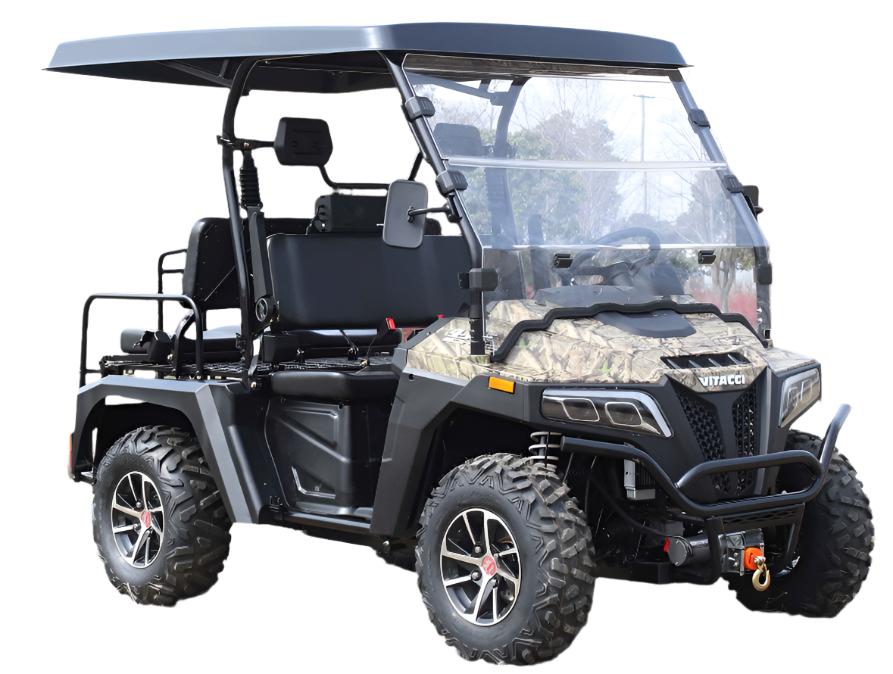 Victory 450 Gas Golf Cart, Electronic Fuel Injection, 4WD, Automatic with Reverse, Deluxe Alloy Wheels, Front Winch, Windshield