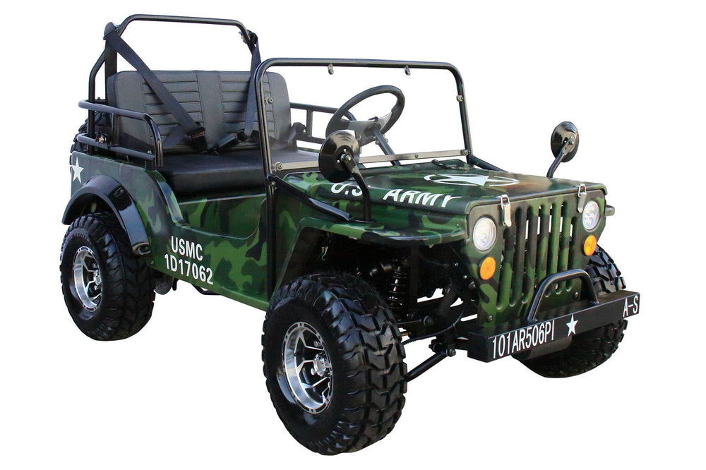 Willys Style Jeep Go Kart, 125cc Gas Engine, 3-speed with Reverse, Ages 12 and up - Image 2